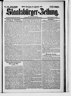 Staatsbürger-Zeitung vom 22.09.1898