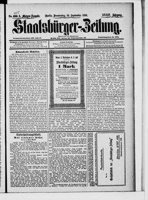Staatsbürger-Zeitung vom 29.09.1898