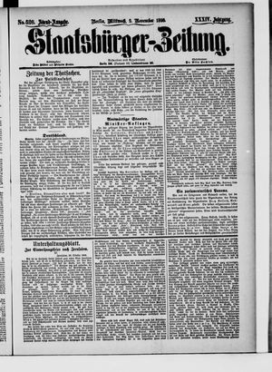 Staatsbürger-Zeitung vom 09.11.1898