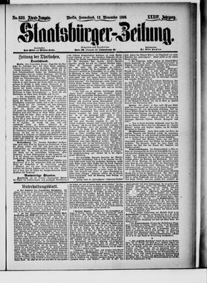 Staatsbürger-Zeitung vom 12.11.1898