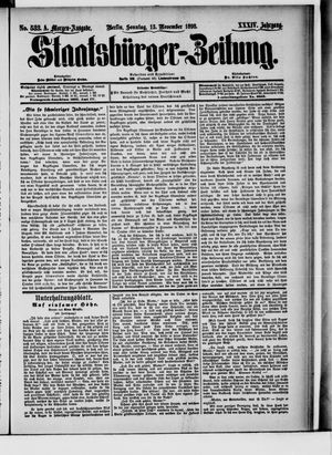 Staatsbürger-Zeitung vom 13.11.1898