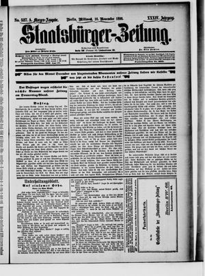 Staatsbürger-Zeitung vom 16.11.1898