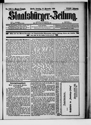 Staatsbürger-Zeitung vom 27.11.1898