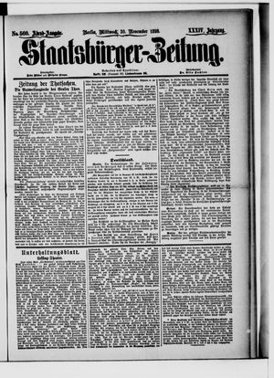 Staatsbürger-Zeitung on Nov 30, 1898