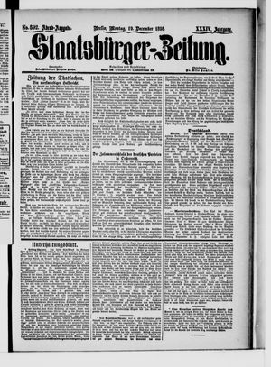 Staatsbürger-Zeitung vom 19.12.1898
