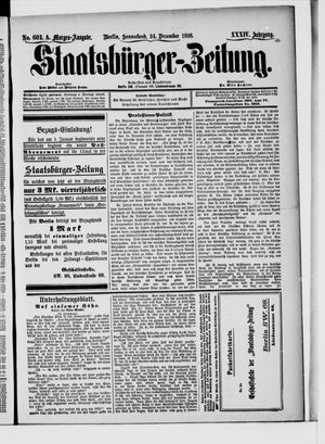 Staatsbürger-Zeitung vom 24.12.1898