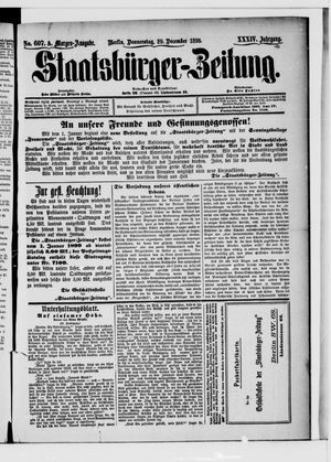 Staatsbürger-Zeitung on Dec 29, 1898