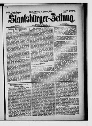 Staatsbürger-Zeitung on Jan 16, 1899