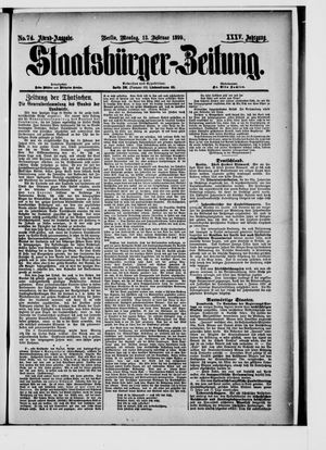 Staatsbürger-Zeitung vom 13.02.1899