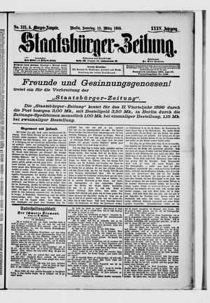 Staatsbürger-Zeitung on Mar 12, 1899