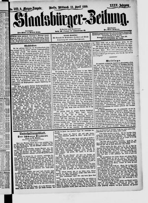 Staatsbürger-Zeitung on Apr 12, 1899