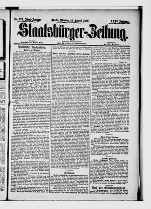 Staatsbürger-Zeitung vom 14.08.1899