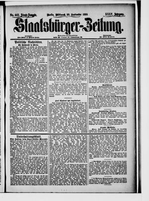 Staatsbürger-Zeitung vom 20.09.1899