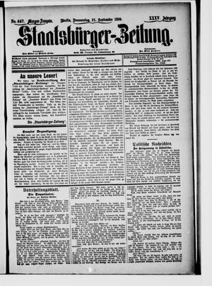 Staatsbürger-Zeitung vom 21.09.1899