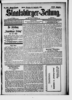 Staatsbürger-Zeitung vom 26.09.1899