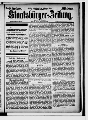 Staatsbürger-Zeitung vom 19.10.1899