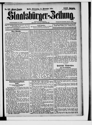 Staatsbürger-Zeitung vom 16.11.1899