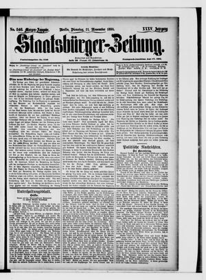 Staatsbürger-Zeitung vom 21.11.1899