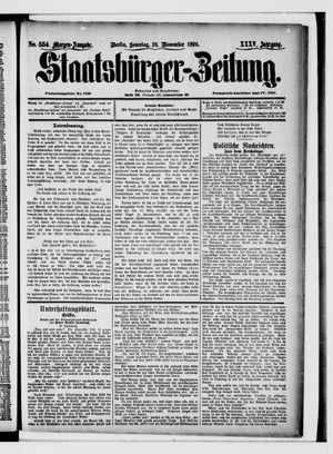 Staatsbürger-Zeitung vom 26.11.1899