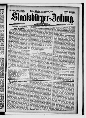 Staatsbürger-Zeitung vom 27.11.1899