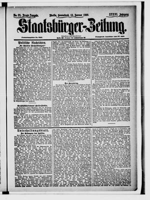 Staatsbürger-Zeitung vom 13.01.1900