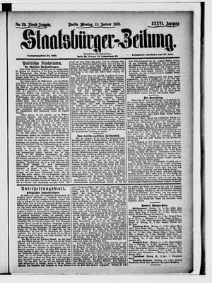 Staatsbürger-Zeitung on Jan 15, 1900