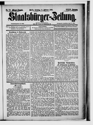 Staatsbürger-Zeitung on Feb 11, 1900