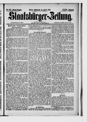 Staatsbürger-Zeitung on Apr 25, 1900