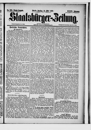 Staatsbürger-Zeitung on May 18, 1900