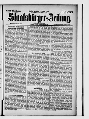 Staatsbürger-Zeitung on May 21, 1900