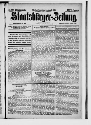 Staatsbürger-Zeitung on Aug 2, 1900