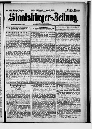 Staatsbürger-Zeitung on Aug 8, 1900