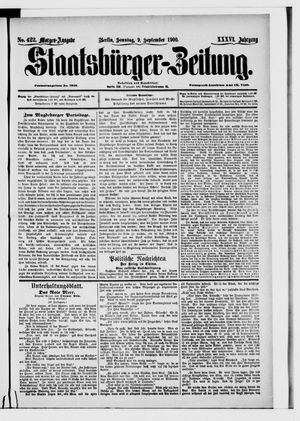 Staatsbürger-Zeitung vom 09.09.1900