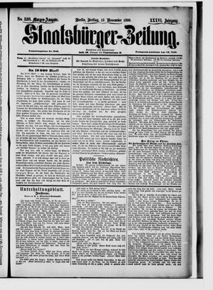 Staatsbürger-Zeitung on Nov 16, 1900