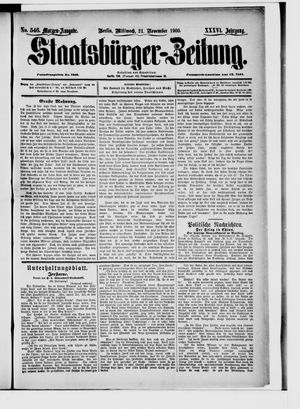 Staatsbürger-Zeitung vom 21.11.1900