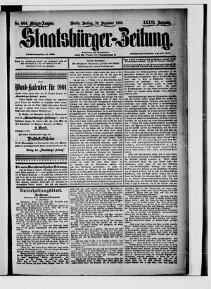 Staatsbürger-Zeitung vom 28.12.1900