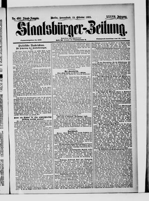 Staatsbürger-Zeitung vom 19.10.1901