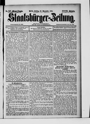 Staatsbürger-Zeitung vom 22.11.1901