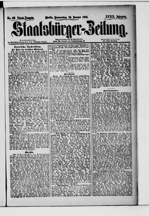 Staatsbürger-Zeitung on Jan 22, 1903
