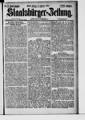 Staatsbürger-Zeitung on Feb 13, 1903