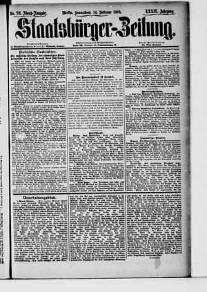 Staatsbürger-Zeitung vom 14.02.1903
