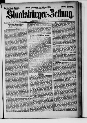 Staatsbürger-Zeitung on Feb 19, 1903