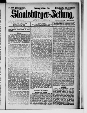 Staatsbürger-Zeitung on Apr 12, 1903