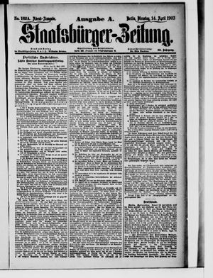 Staatsbürger-Zeitung on Apr 14, 1903