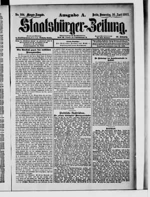 Staatsbürger-Zeitung on Apr 16, 1903