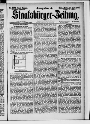 Staatsbürger-Zeitung on Apr 20, 1903