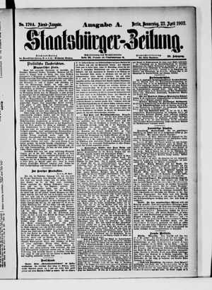 Staatsbürger-Zeitung vom 23.04.1903