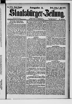 Staatsbürger-Zeitung vom 01.05.1903