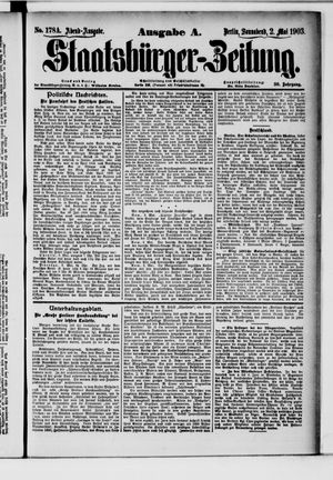 Staatsbürger-Zeitung on May 2, 1903