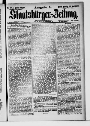 Staatsbürger-Zeitung vom 18.05.1903